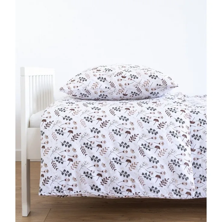 Loolay Bettwäsche Blumen BRAUN Bunt Babybettwäsche Kinderbettwäsche Jugendbettwäsche, Alle gängigen Bettgrößen für Kinder, Jugend und Erwachsene!