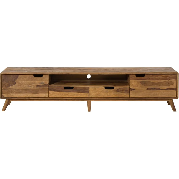TV-Board Sheesham 220x40x48 natur sandgestrahlt lackiert MALMÖ 2 #223 – Bild 7