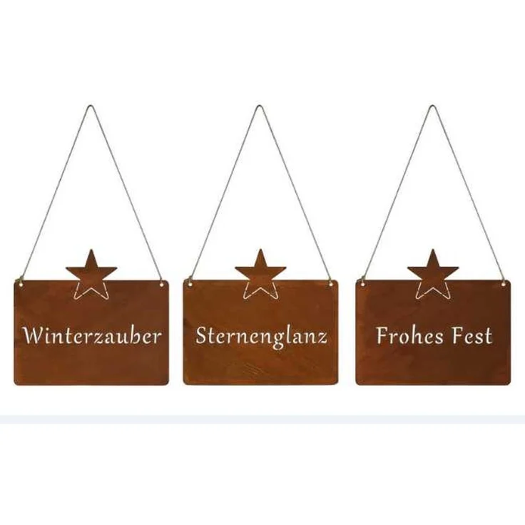 TrendLine Deko Metall Schild 25 x 22 cm Dekorationsartikel weihnachtlichen Flair – Bild 1