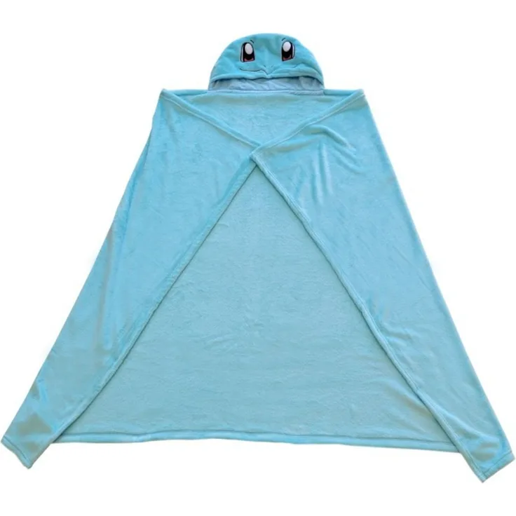Pokémon Kapuzendecke Kinder 120x150 cm Coral Kuscheldecke weich mit Kapuze
