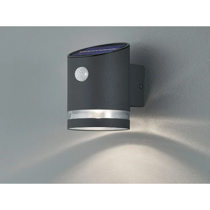 Reality Leuchten LED Solar Außenwandleuchte Salta R22231142, Kunststoff anthrazit, inkl. 3 Watt LED, Bewegungsmelder – Bild 3