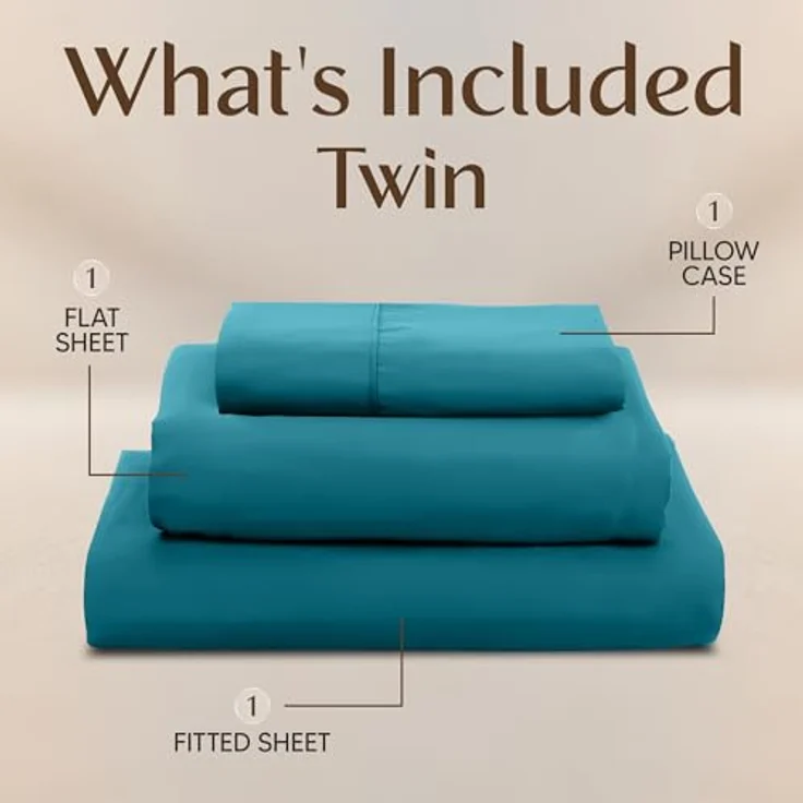 Utopia Bedding Bettwäsche-Set für Doppelbetten – 3-teiliges Bettwäsche-Set – gebürstete Mikrofaser – schrumpffrei und lichtbeständig – pflegeleicht (Doppelbett, Jeansblau) – Bild 4