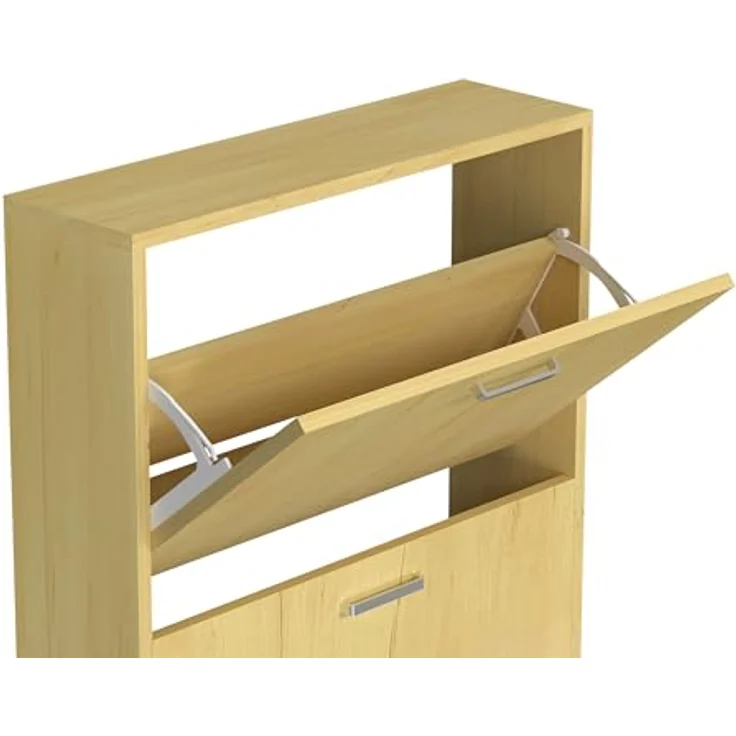 MID.YOU Schuhschrank Sulos, Honigeiche, Kunststoff, stehend, 50x108x17 cm, Schuhaufbewahrung – Bild 8