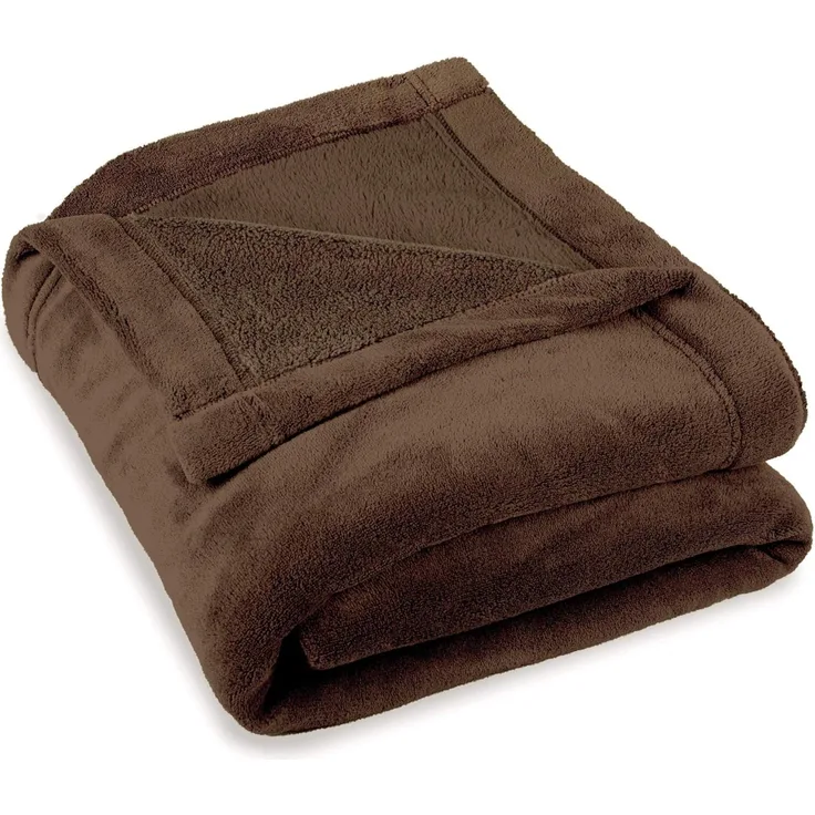 CelinaTex Flauschige Kuscheldecke 150x200 cm dunkel braun Decke Sofa warm Wohndecke weich Mikrofaser Fleece Oeko-TEX Montreal