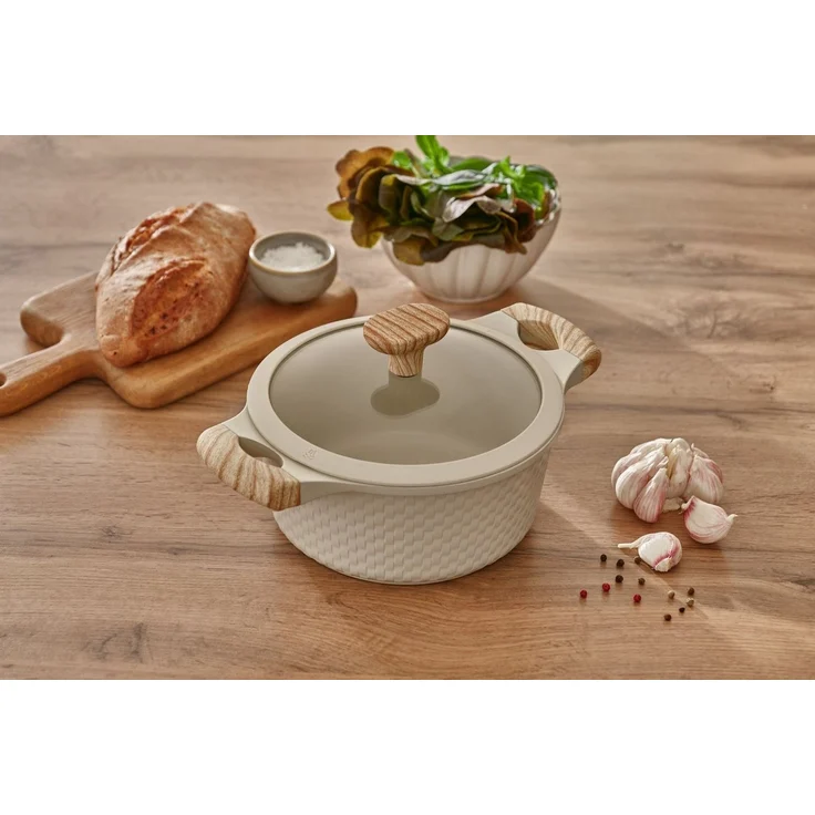 RESTO Kitchenware Bratentopf Ran, Kochtopf antihaftbeschichtet und spülmaschinenfest, Aluminiumguss (2-tlg), Geeignet für alle Herdarten, auch Induktion, im Geschenkkarton – Bild 4