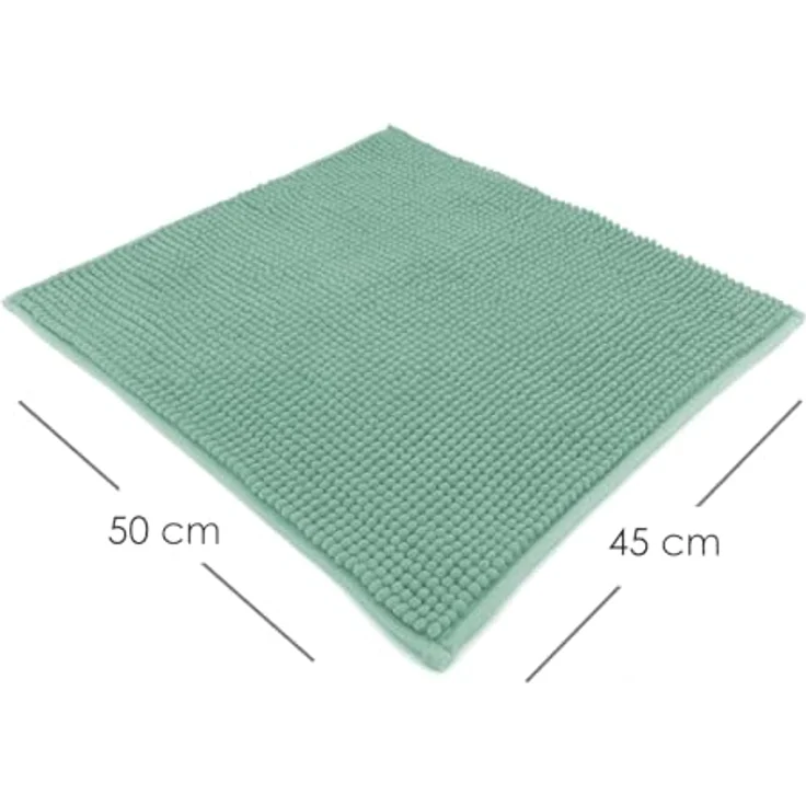 heimtexland Badematte Badvorleger Chenille Badteppich Duschvorleger, rutschhemmend beschichtet, Fußbodenheizung geeignet, fußbodenheizungsgeeignet, saugstark, schnell trocknend, strapazierfähig, rutschfest, Polyester, rechteckig, 45x50 cm, Hochflor, su... – Bild 3
