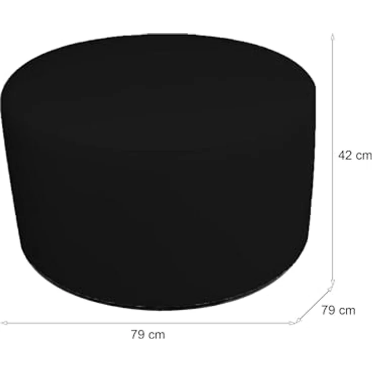 Talamo Italia - Pouf Abanera, Mehrzwecksessel, Sitzsack, Hockerhocker, Made in Italy, 79x79 h42 cm, Schwarz – Bild 3