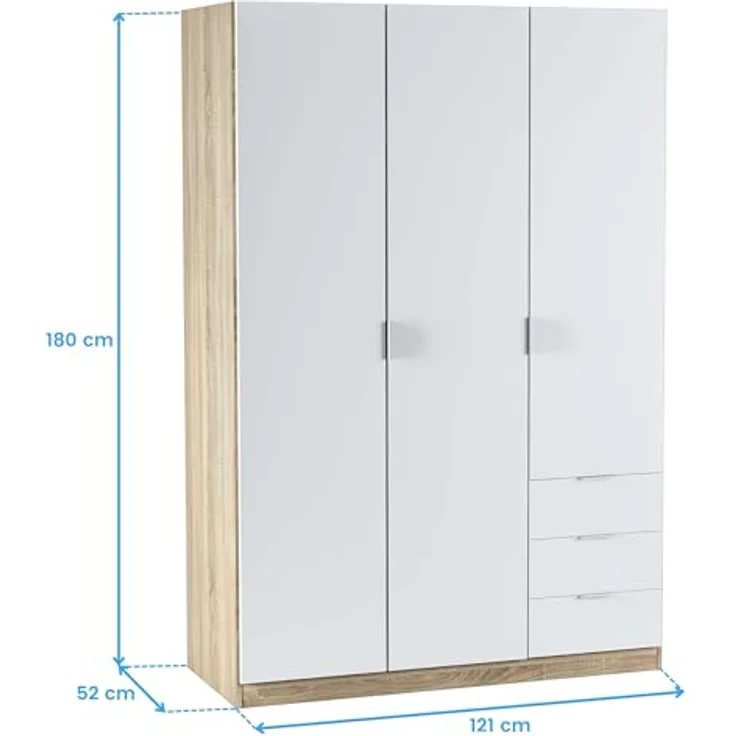 Muebles Pitarch | Bücherregal für Büro oder Arbeitszimmer mit 4 Regalen, Wohnzimmer-Bücherregal, Cambrian Eiche, 196,5 x 75,5 x 33 cm (Höhe x Breite x Tiefe), einfach, elegant und robust – Bild 9
