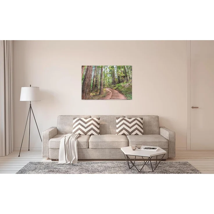 Leinwandbild Wald Pfad Grün Braun 90x60 DD120304 Keilrahmen Wandbild Leinwand – Bild 4