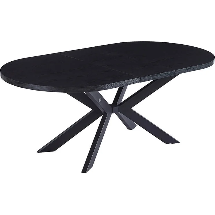 HOME DELUXE Essgruppe Oval Ausziehbar inkl. Sternfuß - 160 x 100 cm Dark Oak 8 Stühle Creme – Bild 7