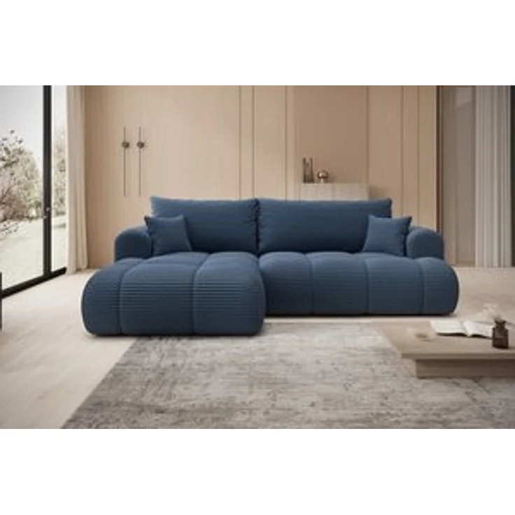 thematys Ecksofa TREVIO 260 x 165 cm, mit Schlaffunktion, mit Bettkasten, Blau (Tilia 77), Ausrichtung links – Bild 7