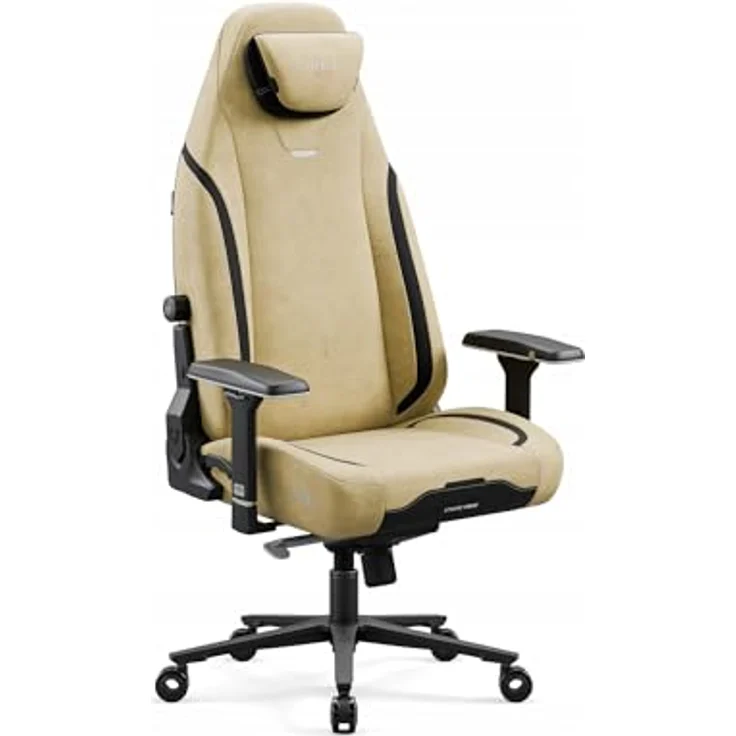 Diablo Ergonomischer Gaming Stuhl Stoff X.Eye Prime Pc Stuhl mit Magnet-Kopfstütze Gaming Sessel Kühlfunktion Gaming Stuhl Ergonomisch Strapazierfähiger Stoff Gaming Chair 140 kg Broken Gold – Bild 2
