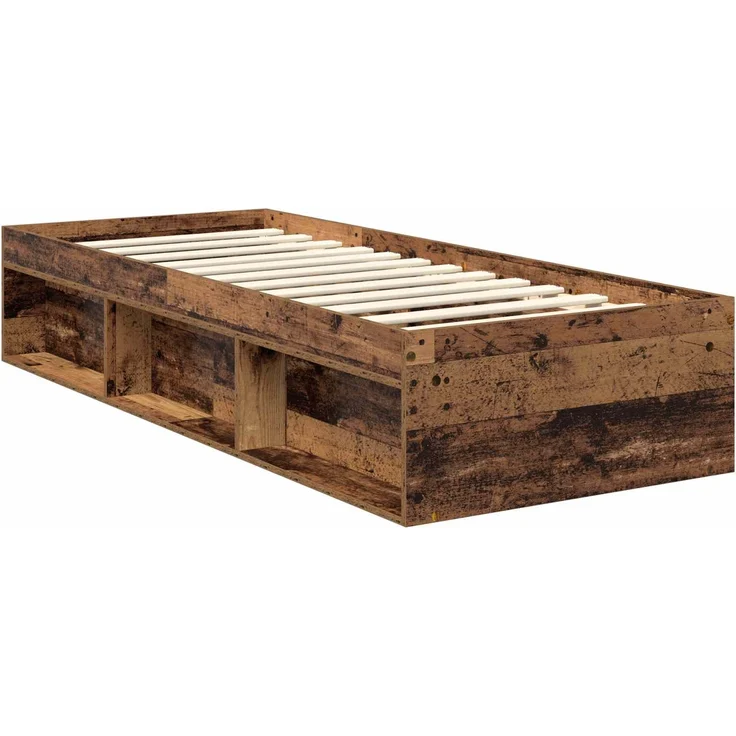 vidaXL Bettrahmen Altholz 75 x 190 cm Massives Kiefernholz 3411477 – Bild 4