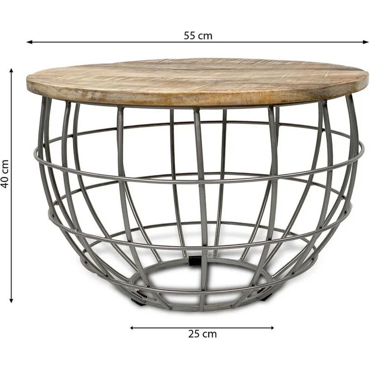 Amagohome Beistelltisch Couchtisch rund ø55/60/65/75cm Beistelltisch Industrie Style Metall Ge – Bild 2
