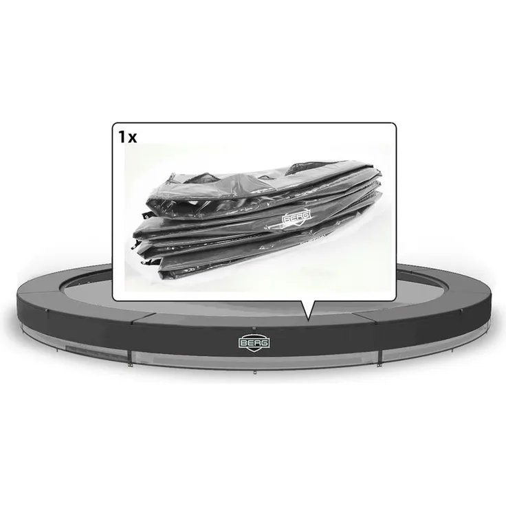 BERG Ersatzteil Schutzrand 330 cm rund grau - Elite InGround Federabdeckung für Trampolin