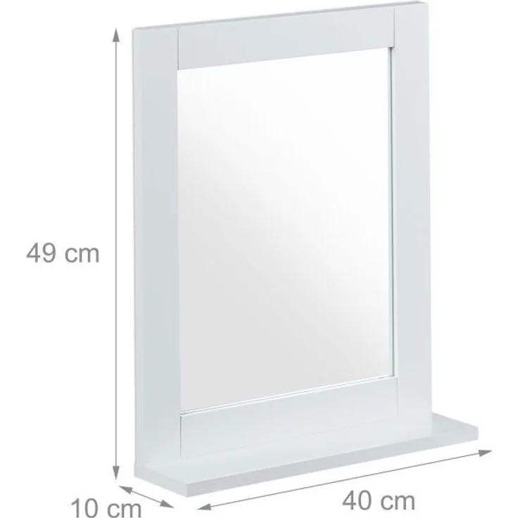 Wandspiegel mit Ablage weiß – Bild 4
