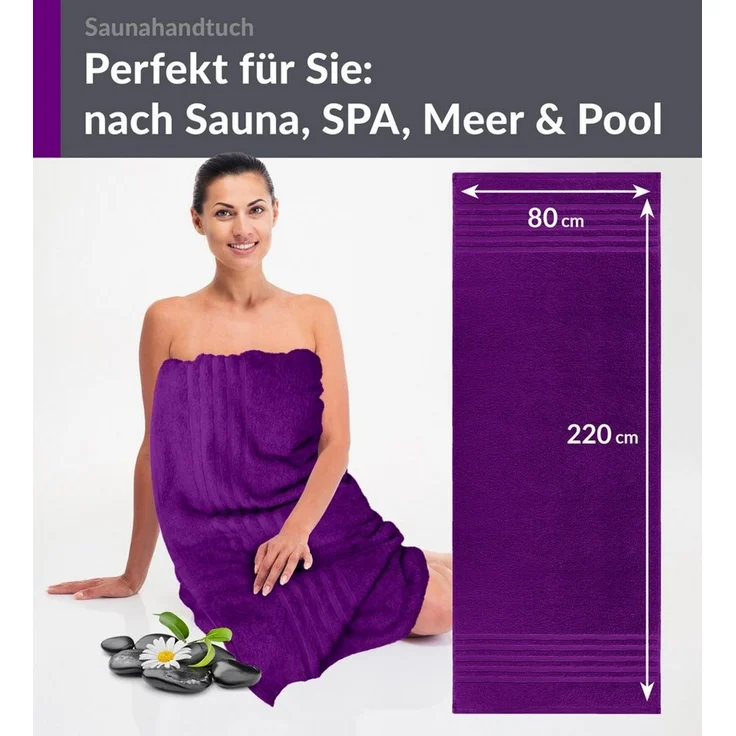 Lashuma Saunatuch XXL Handtuch London, Frottee (1-St), Badetuch Damen & Badehandtuch Herren 100x200 cm - Saunahandtuch 80x220 – Bild 2