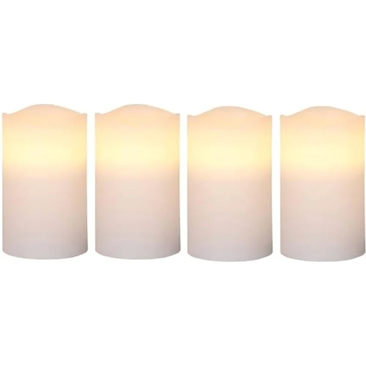 LED-Wachskerzen "May", 4er Set, weiss – Bild 3