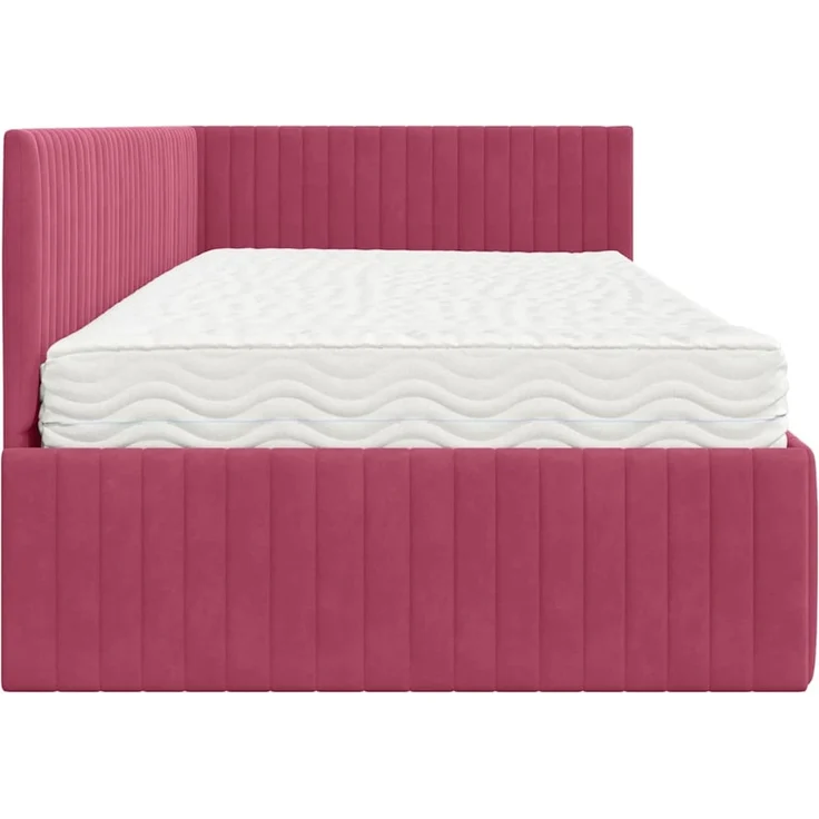 vidaXL Eckbettgestell mit Matratze mit Kopfteil 2 pcs Samt 3393822 – Bild 8