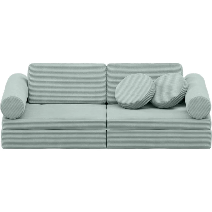 Bellabino 'Nile' Spielsofa mit Kissen und Armlehnen, 8-tlg, Cord, türkis, faltbare Kindercouch, abnehmbarer & waschbarer Bezug, Kindersofa aus Schaumstoff – Bild 12