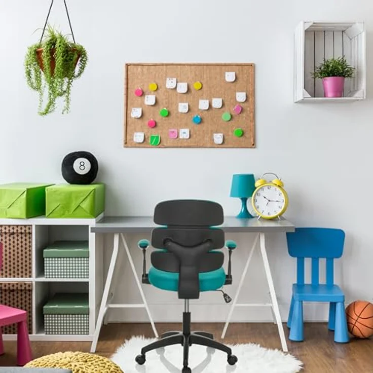 hjh OFFICE Kinderdrehstuhl Kid ERGOLINO B Drehstuhl mit ergonomischer Rückenlehne, Blau, 736433 – Bild 7
