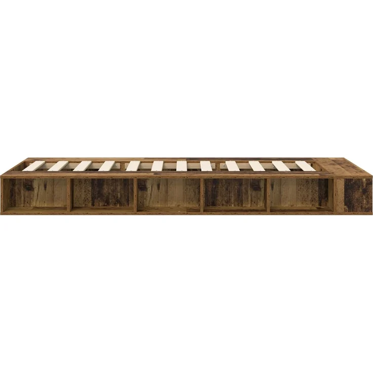 vidaXL Bettgestell mit Stauraum Altholz 80 x 200 cm Holzwerkstoff 3429552 – Bild 5