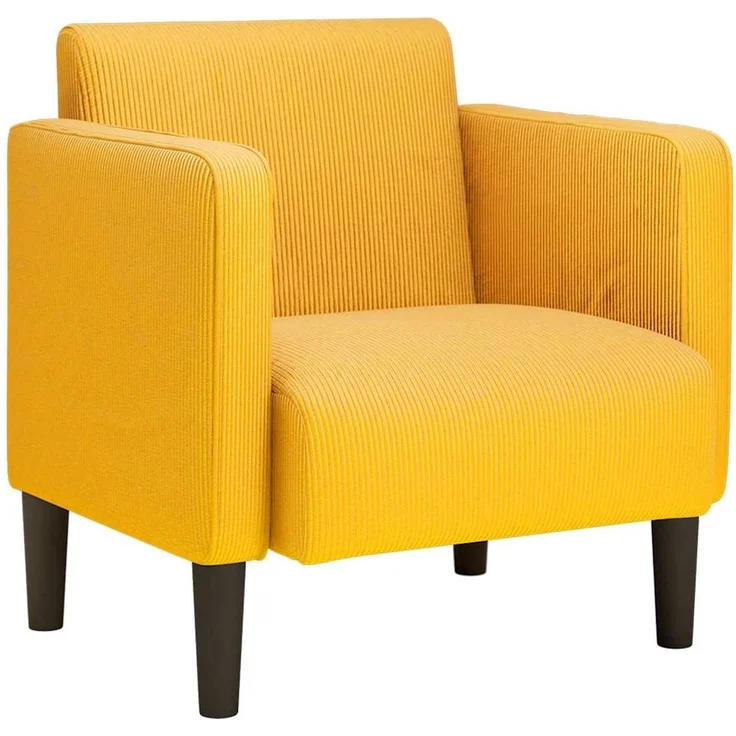 vidaXL Sessel mit Armlehnen Hellgelb 54 cm Cordstoff 4100521 – Bild 1