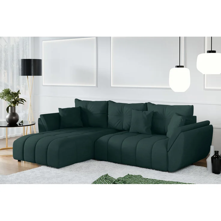 AX LIVING L Form Ecksofa grün Verciani Schlaffunktion Bettkasten 280cm – Bild 1