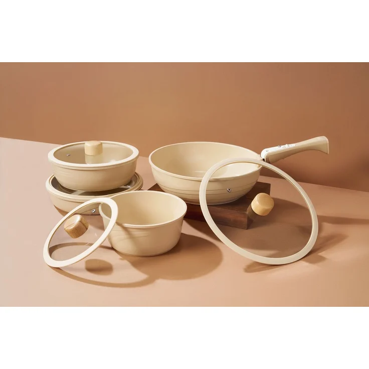 Hermia Concept 'Hona Xl - Cream' Topfset (14-teilig), Creme, Ø 28 cm – Bild 3
