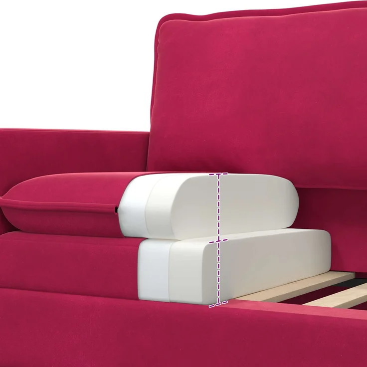 vidaXL Sofa Set 2 pcs Weinrot Samt 3417131 – Bild 6
