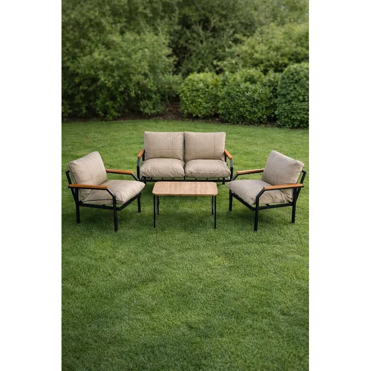 Skye Decor 'Alya Sehpa - Cream' Garten-Lounge-Set, Creme, 120 x 70 x 61 cm – Bild 1