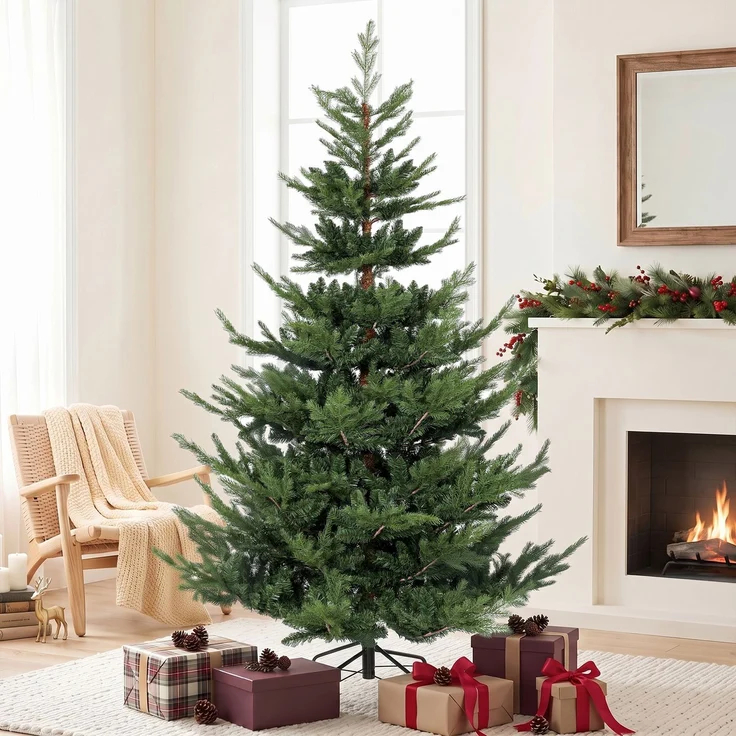 HOMCOM Weihnachtsbaum, PVC, Grün, 140 x 140 x 210 cm – Bild 2