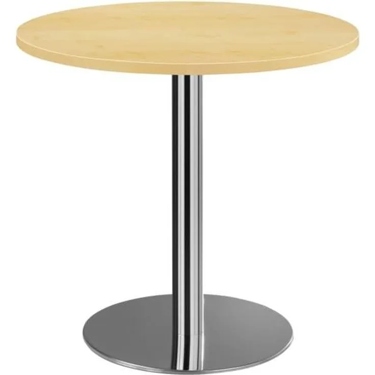 Stehtisch STF08 rund, 80 cm, Ahorn / Chrom