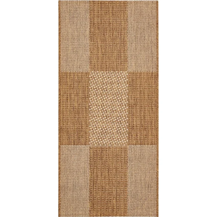 andiamo In- und Outdoor Teppich wetterfest Arizona - Balkon Teppich wasserfest Outdoor-Teppich auch nutzbar als Wohnzimmerteppich oder Küchenteppich Braun 67x140 cm – Bild 1