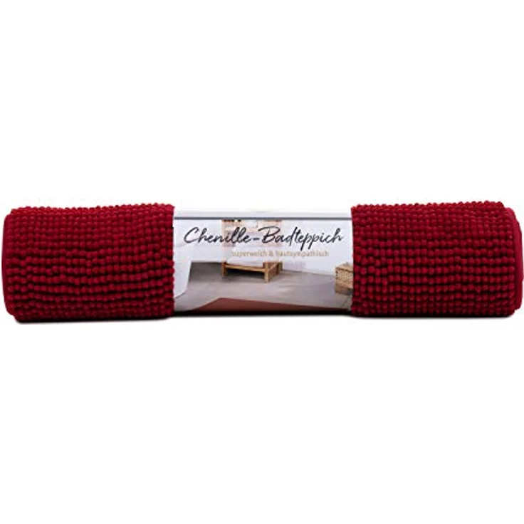 Gözze Badematte Chenille, Höhe 15 mm, rutschhemmend beschichtet, fußbodenheizungsgeeignet, Polyester, rechteckig, Badteppich, Uni Farben, besonders weich durch Microfaser, waschbar – Bild 9