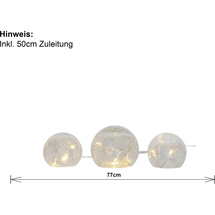 LED Tischleuchte ,Triss', Glas, Batterie und Timer, transparent, warmweiß – Bild 6
