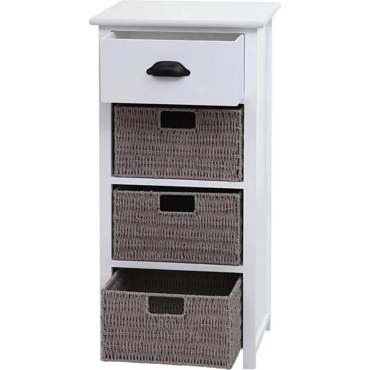 MCW Kommode MCW-K84, Mit Schublade und 3 Körben, Inkl. Fußbodenschoner