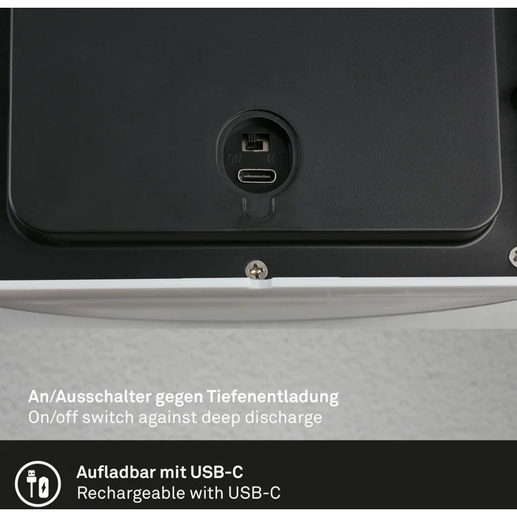 Briloner LED Außenwandleuchte Akku 5,8W chrom Sensor warmweiß – Bild 6