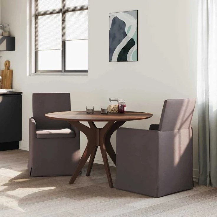 vidaXL Esszimmerstühle 2 pcs Dunkelbraun 57 x 67 x 95 cm Stoff 42017907 – Bild 2