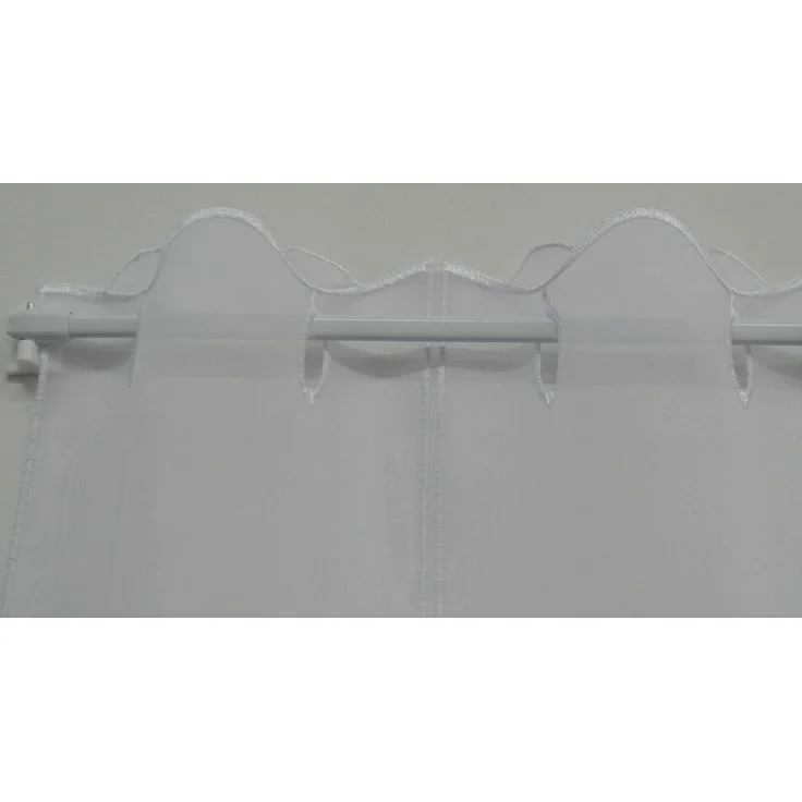 Stickereien Plauen Scheibengardine Kreise (1 St), Stangendurchzug, halbtransparent, Voile – Bild 4