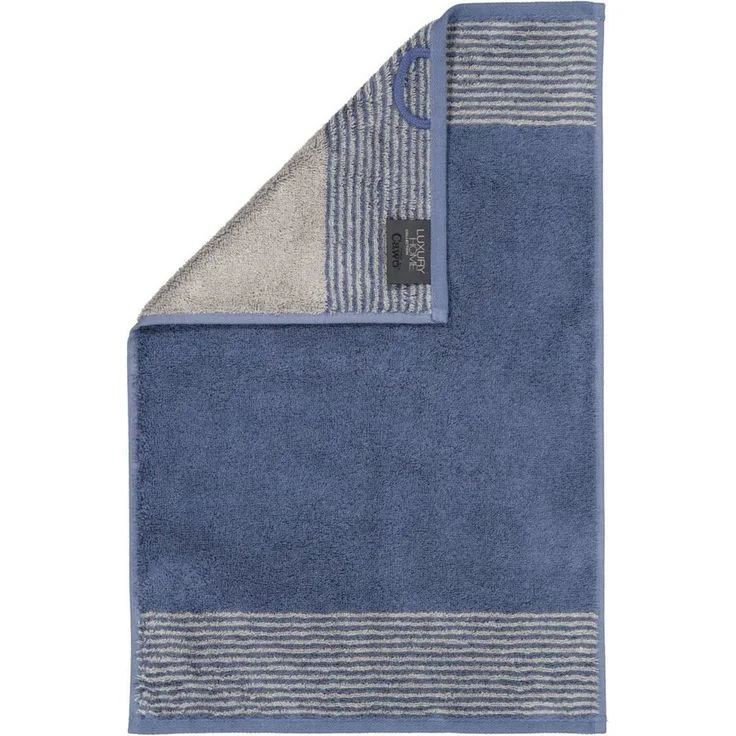 CAWÖ Gästetuch - Luxury Home, C Two-Tone, Walkfrottier Blau 30x50cm