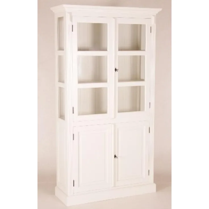 Casa Padrino Shabby Chic Landhaus Stil Schrank Buffetschrank Weiß B 110 x H 200 cm - Schrank Esszimmer