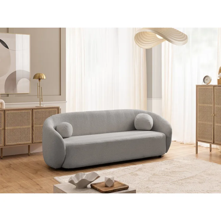 S-Style Möbel Polstergarnitur 3+2+1 Roundi, Bouclé, Luxus & Moderne Kollektion