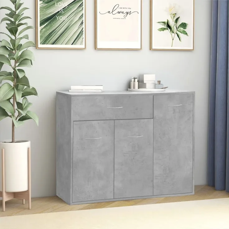 vidaXL Sideboard Betongrau 88x30x70 cm Holzwerkstoff 800679
