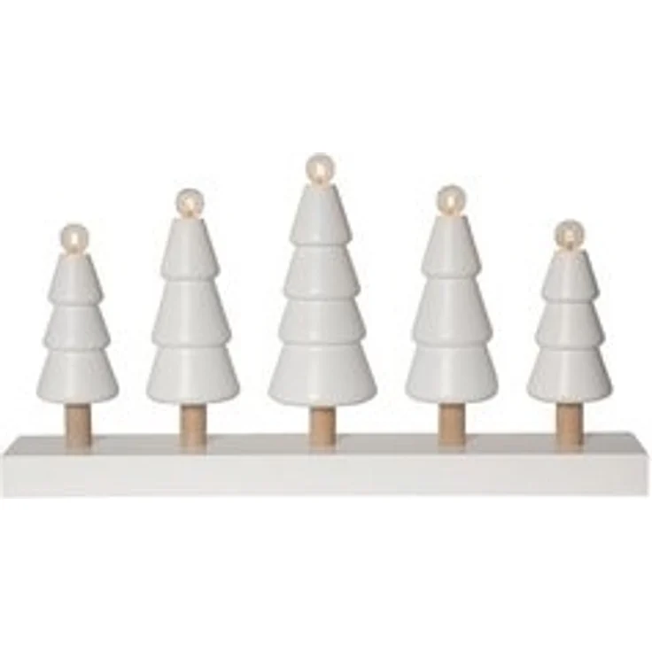 Weihnachtliche Dekoleuchte -Skog', Tannenwald, Holz, 5-flammig, weiß, B 46cm – Bild 5