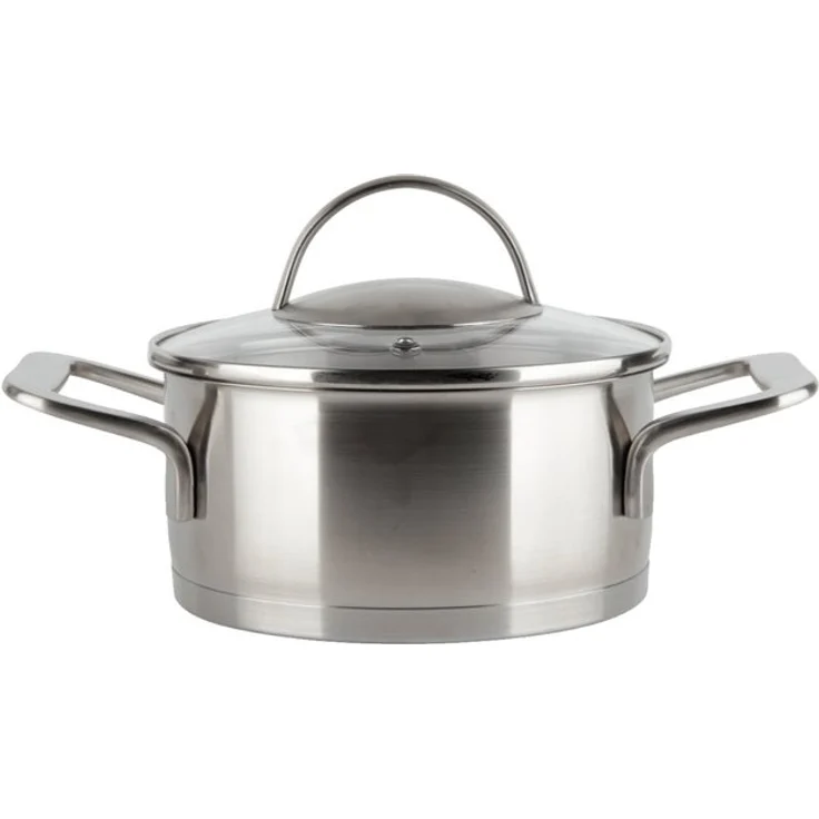 EUROHOME Kochtopf Schmortopf mit Glasdeckel passgenau und induktionsgeeignet, Edelstahl (1-tlg, Kochtopf Edelstahl Ø16 cm), Topf alle Herdarten, Universaltop mit Messskala – Bild 4