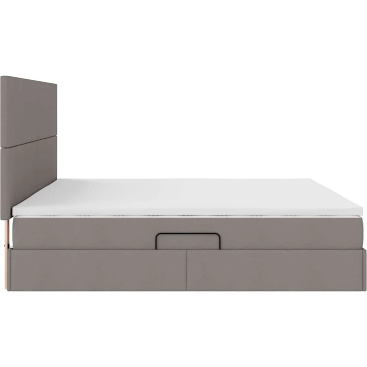 vidaXL LED-Speicherbett mit Matratze Taupe 200 x 200 cm Stoff 3372378 – Bild 11