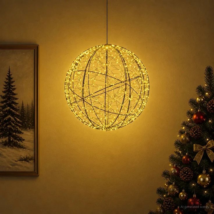 vidaXL Weihnachts-Finial-Licht 750 LEDs Warmes Weiß Ø 50 x 52 cm 42049765 – Bild 3