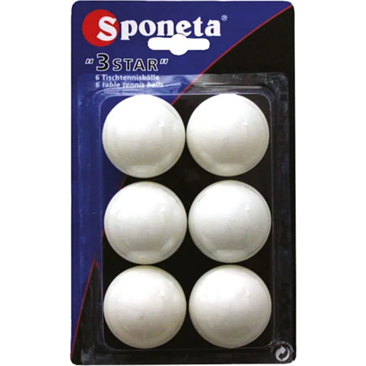 Sponeta Tischtennisbälle - 6 Stück (*** Qualität)