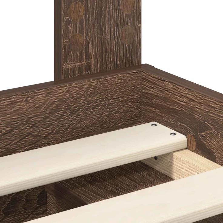 vidaXL Bettrahmen Braun Eichen-Optik 90 x 200 cm Massives Kiefernholz 3412539 – Bild 9